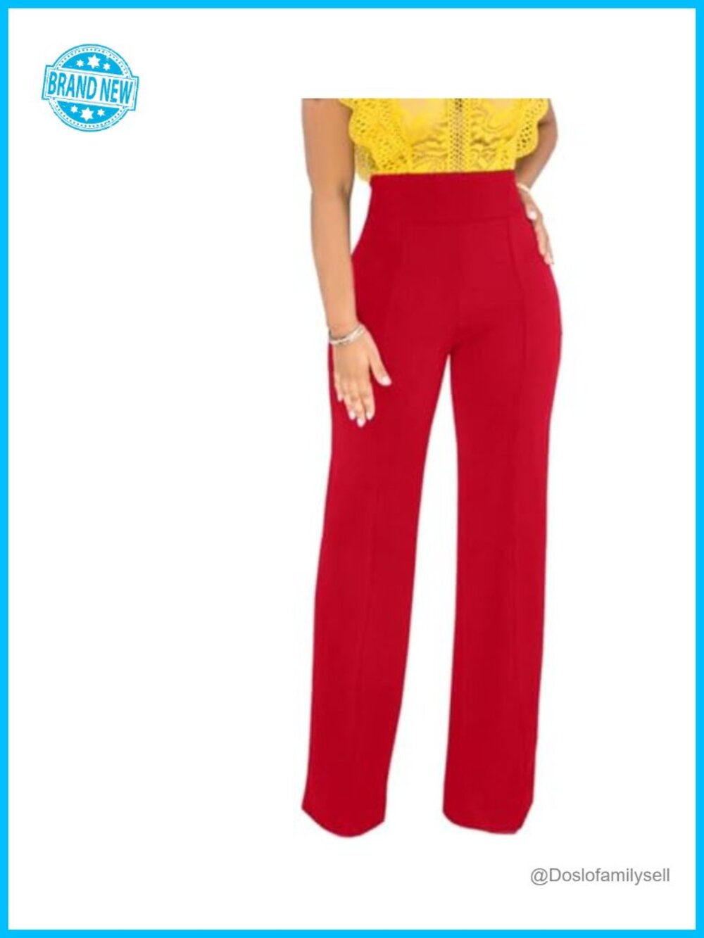 High Waisted Wide Leg Stretch Dress Pants Tummy Control Office Slacks